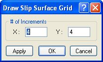 Hộp thoại Draw Slip Surface Grid