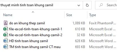 Các file của tài liệu thuyết minh tính toán khung zamil