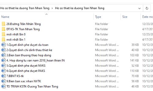 Các file thiết kế đường Trần Nhân Tông