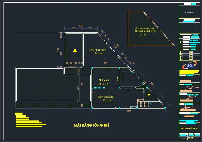 Mặt bằng nhà phố 3 tầng lô góc xây dựng trên đất méo